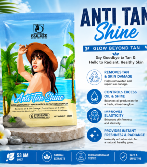 Anti Tan Shine Facial Powder | Tan Removal & Skin Brightening | 6 Step Professional Facial | Niacinamide, Peppermint Oil, Eucalyptus Extract | All Skin Types | 53g