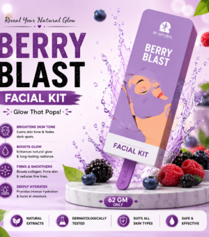 Berry Blast Facial Kit | Skin Brightening & Deep Hydration | Collagen Boost Facial | Professional Facial Kit | All Skin Types | 62g
