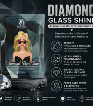 Diamond Glass Shine Facial Powder | Instant Glass Glow & Skin Brightening | 6 Step Professional Facial | Vitamin E, Aloe Vera & Kojic Acid | All Skin Types | 53g