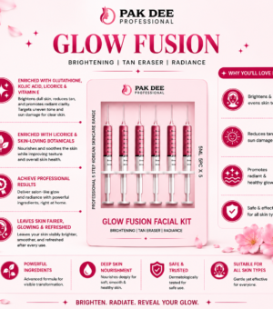 Glow Fusion Facial Kit | Skin Brightening & Radiant Glow | Glutathione, Kojic Acid, Licorice & Vitamin E | Professional Facial Kit | All Skin Types | 140g