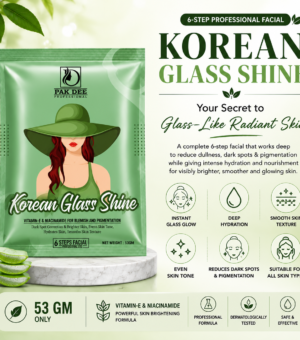 Korean Glass Shine Facial Powder | Glass Skin Glow & Deep Hydration | 6 Step Professional Facial | Niacinamide & Vitamin E | All Skin Types | 53g