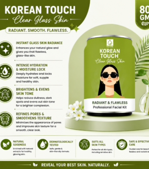 Korean Touch Clear Glass Skin Professional Facial Kit | Glass Skin Glow & Deep Hydration | Professional Facial | All Skin Types | 80g