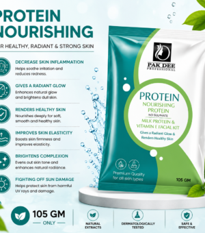 Protein Nourishing Facial Kit | Deep Nourishment & Skin Brightening | 10 Step Professional Facial | Milk Protein & Vitamin E | All Skin Types | 105g