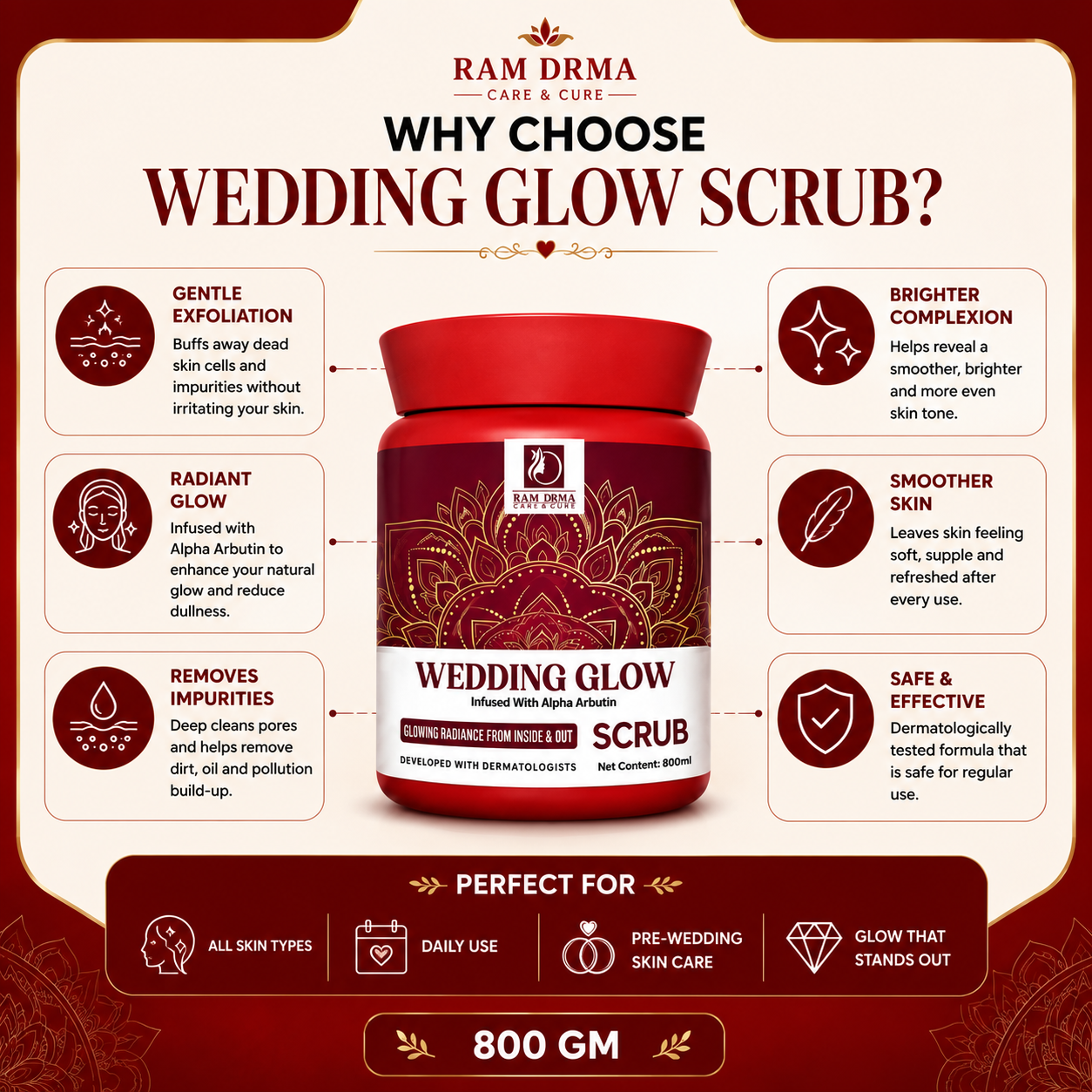 Wedding Glow Scrub | Gentle Exfoliation | 800g - Image 3