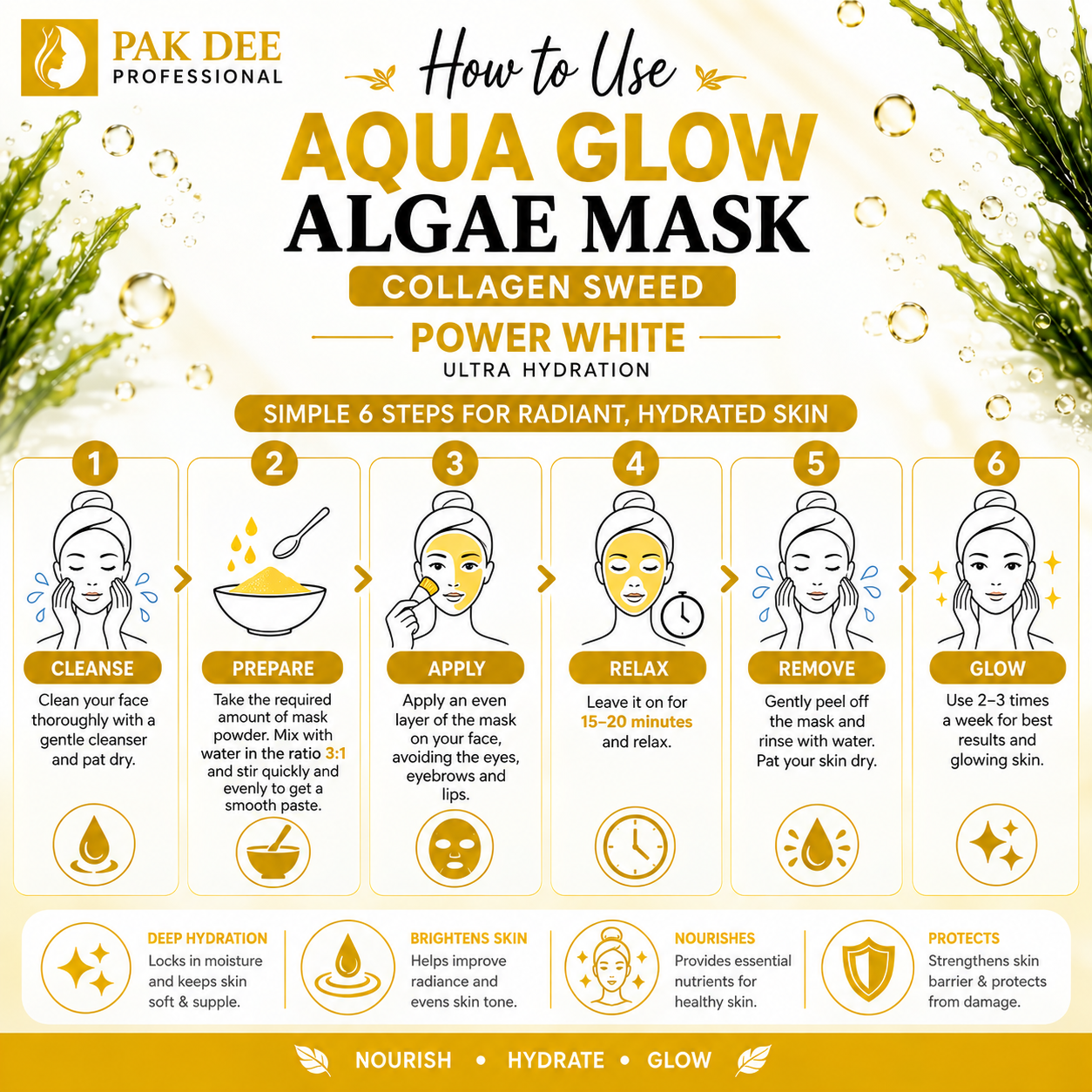 Tan Remover Algae Mask | Remove Tan & Brighten Skin | 100g - Image 4