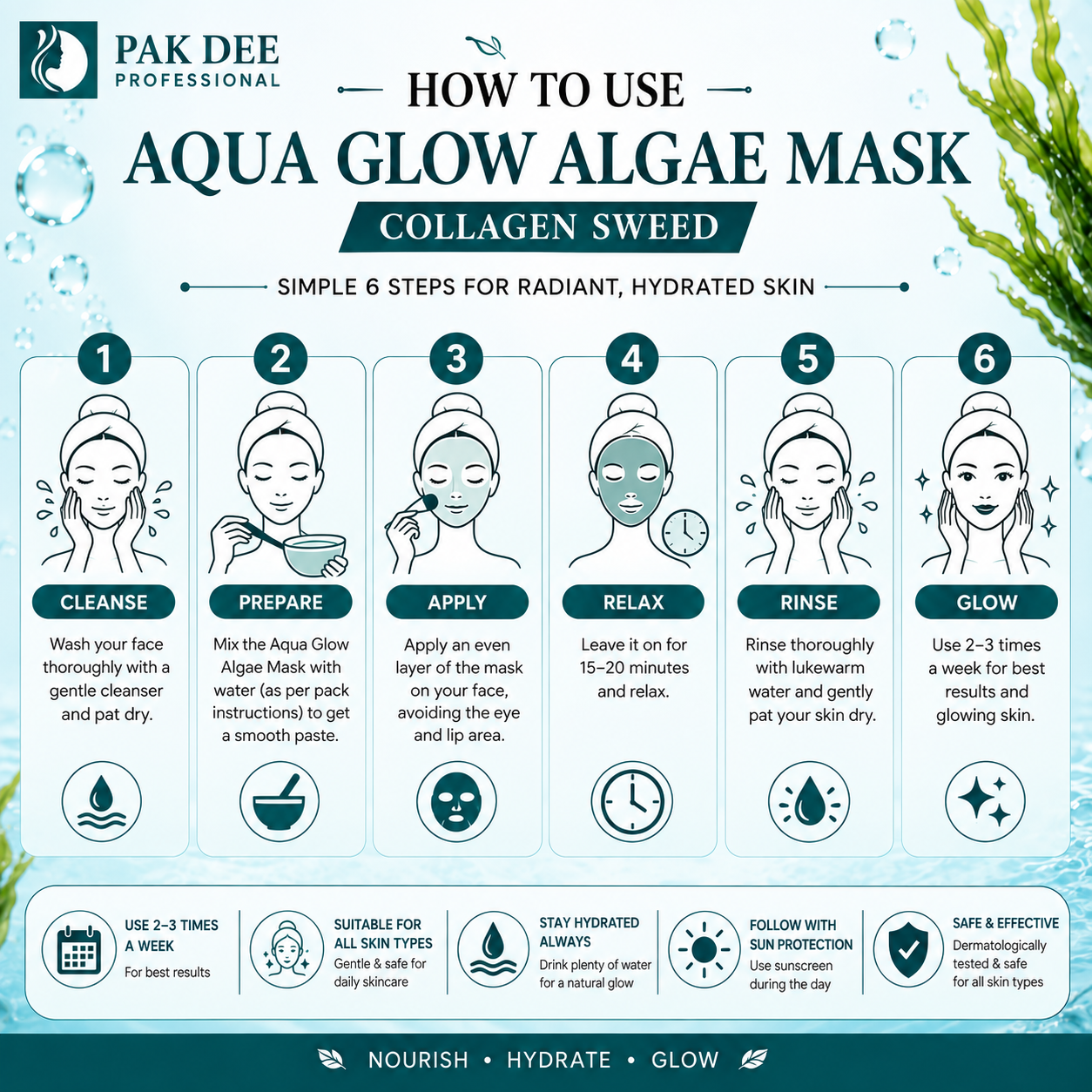 Aqua Glow Algae Mask | Hydrate & Brighten Skin | 100g - Image 2