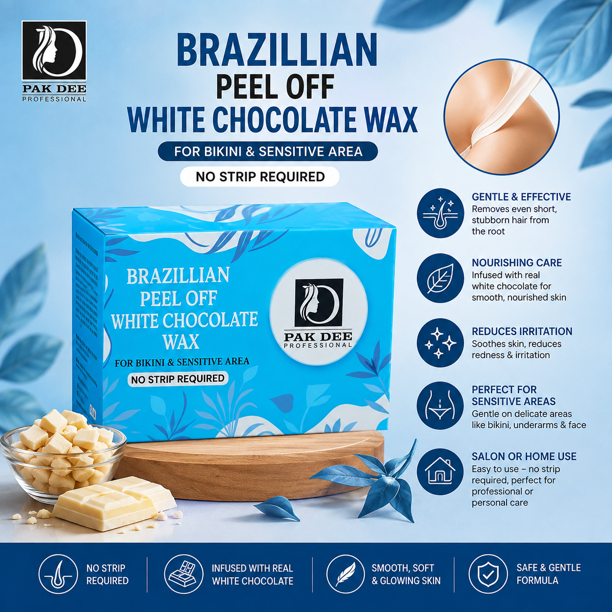 Brazilian Peel Off White Chocolate Wax | Smooth & Gentle Hair Removal | 450g