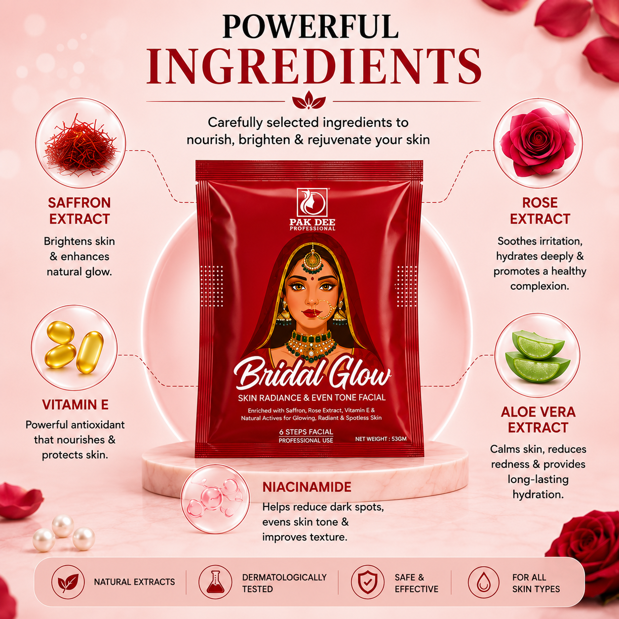 Bridal Glow Facial Powder | Instant Glow | 53g - Image 3