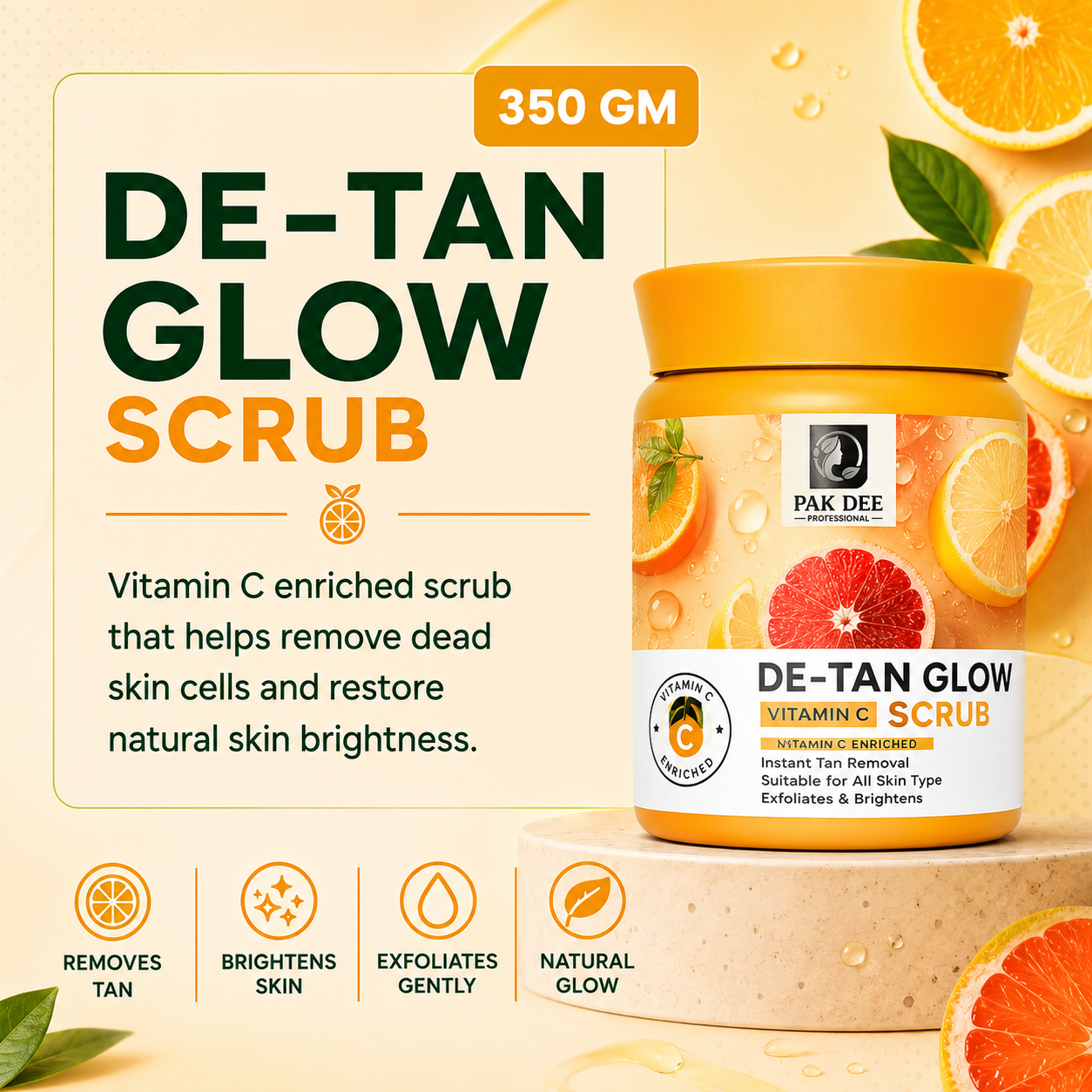 De-Tan Glow Scrub | Tan Removal | 350g