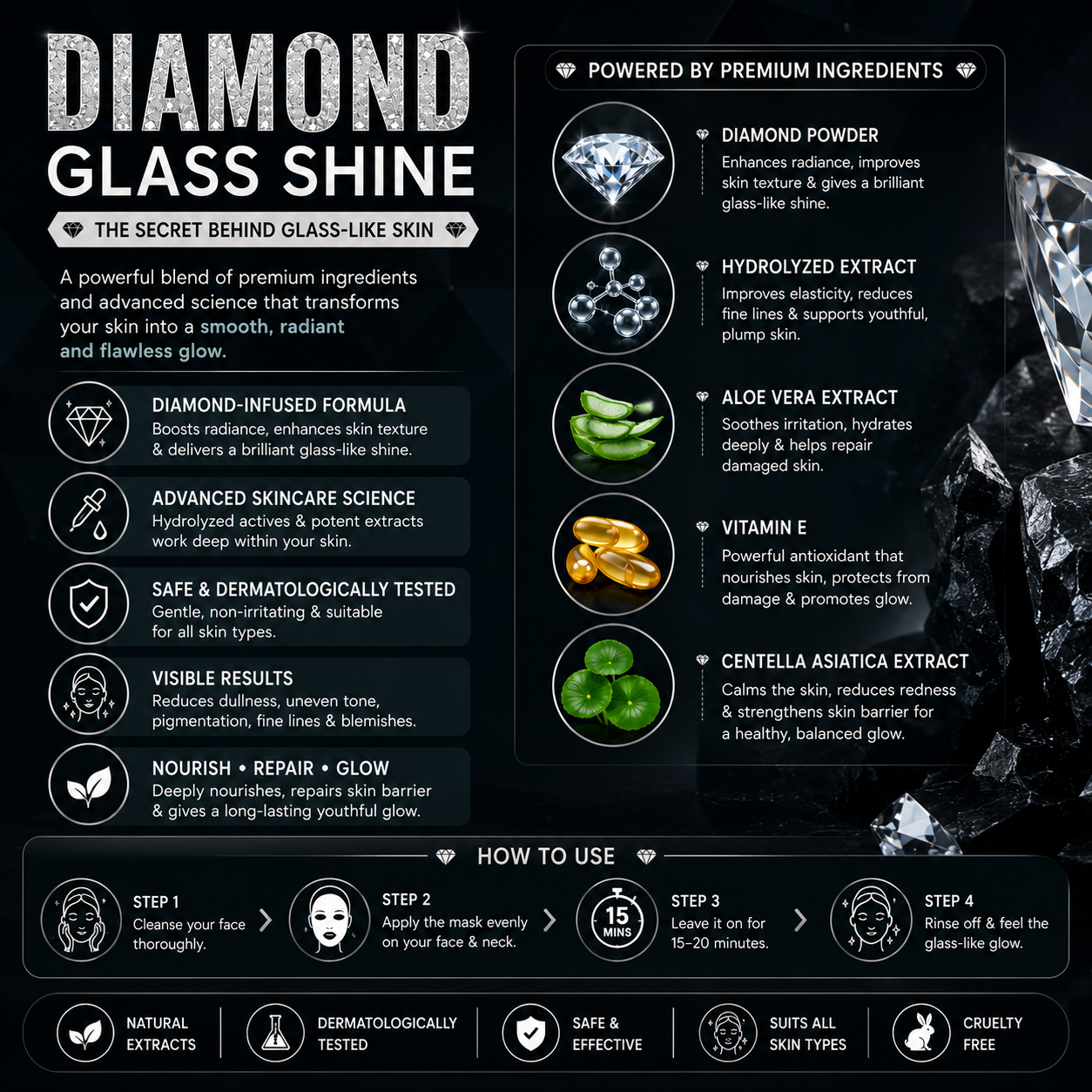 Diamond Glass Shine Facial Powder | Glass Glow | 53g - Image 2