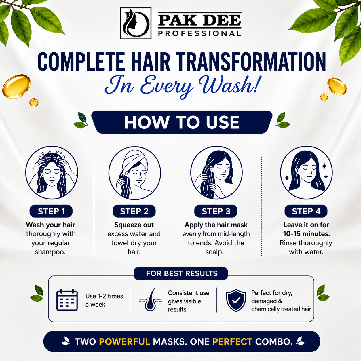 Hair Mask Combo | Moroccan Protein & Coffee Repair | Nourish, Repair & Strengthen Hair | Professional Hair Care | 800ml + 800ml - Image 2