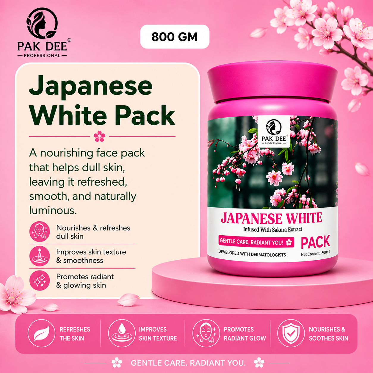 Japanese White Face Pack | Skin Radiance | 800g