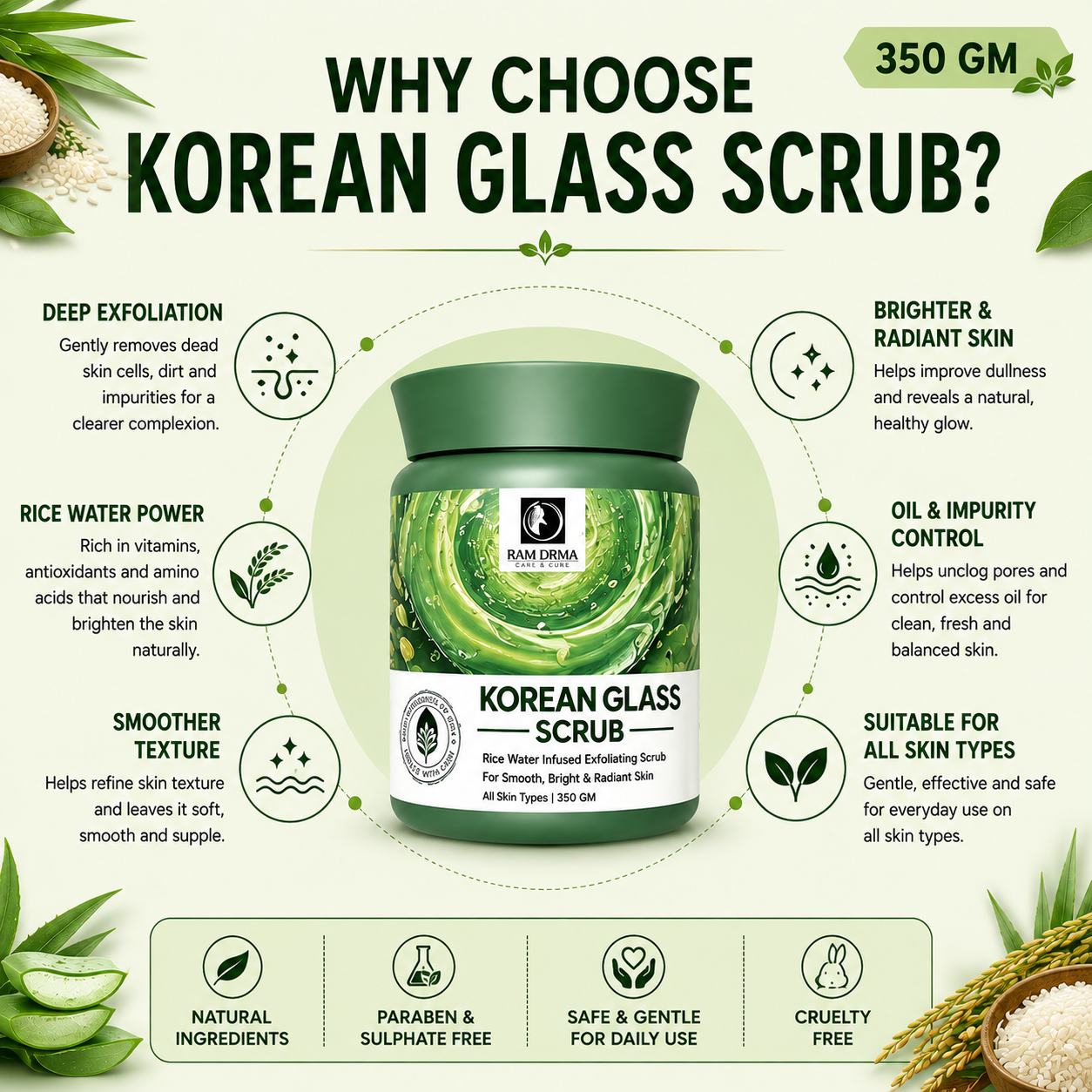 Korean Glass Scrub | Gentle Exfoliation | 350g - Image 3