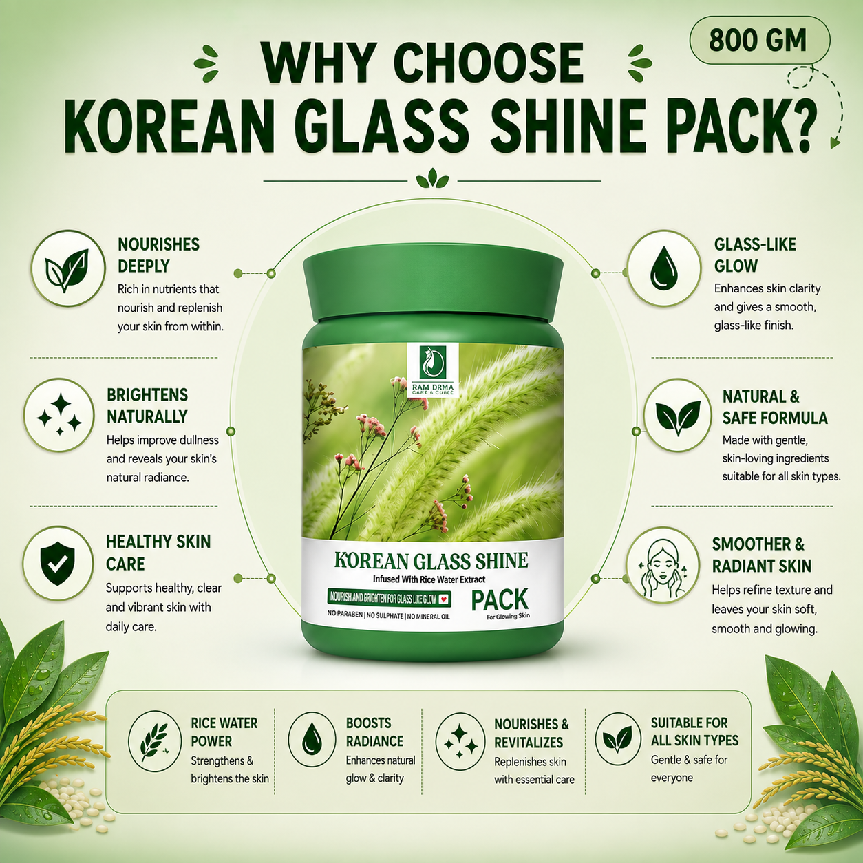 Korean Glass Shine Pack | Glass Skin Glow | 800g - Image 3