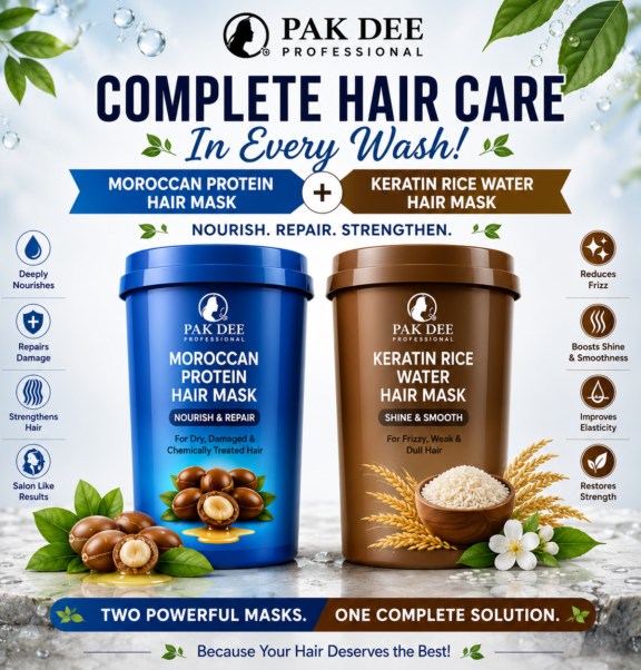 Hair Mask Combo | Moroccan Protein & Keratin Rice Water | Nourish, Repair & Strengthen Hair | Professional Hair Care | 800ml + 800ml