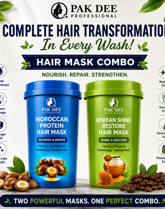 Hair Mask Combo | Moroccan Protein & Korean Shine Restore | Nourish, Repair & Strengthen Hair | Professional Hair Care | 800ml + 800ml