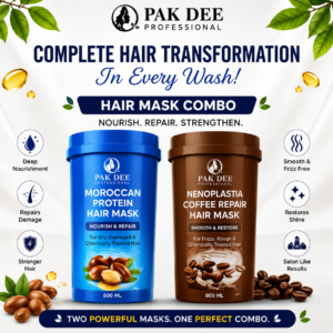 Hair Mask Combo | Moroccan Protein & Coffee Repair | Nourish, Repair & Strengthen Hair | Professional Hair Care | 800ml + 800ml