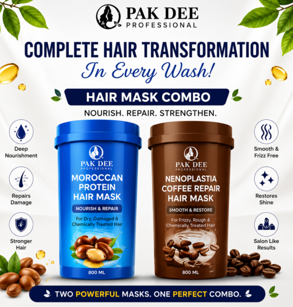 Hair Mask Combo | Moroccan Protein & Coffee Repair | Nourish, Repair & Strengthen Hair | Professional Hair Care | 800ml + 800ml