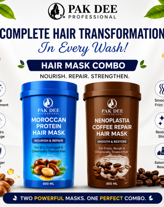 Hair Mask Combo | Moroccan Protein & Coffee Repair | Nourish, Repair & Strengthen Hair | Professional Hair Care | 800ml + 800ml