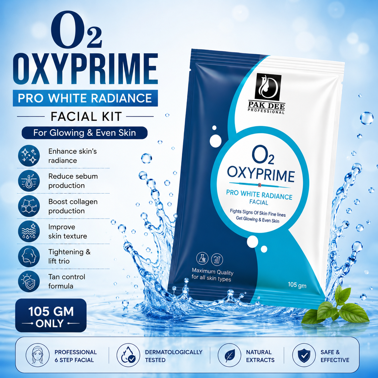 O2 OxyPrime Facial Kit | Skin Radiance | 105g - Image 2