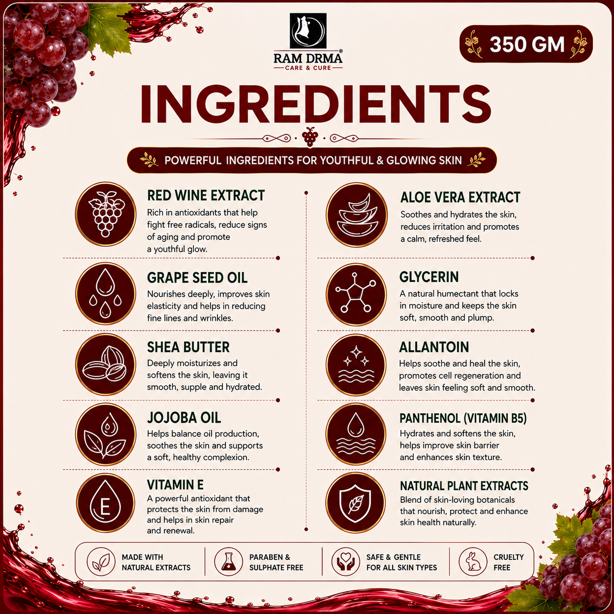 Red Wine Face Pack | Skin Rejuvenation | 350g - Image 5