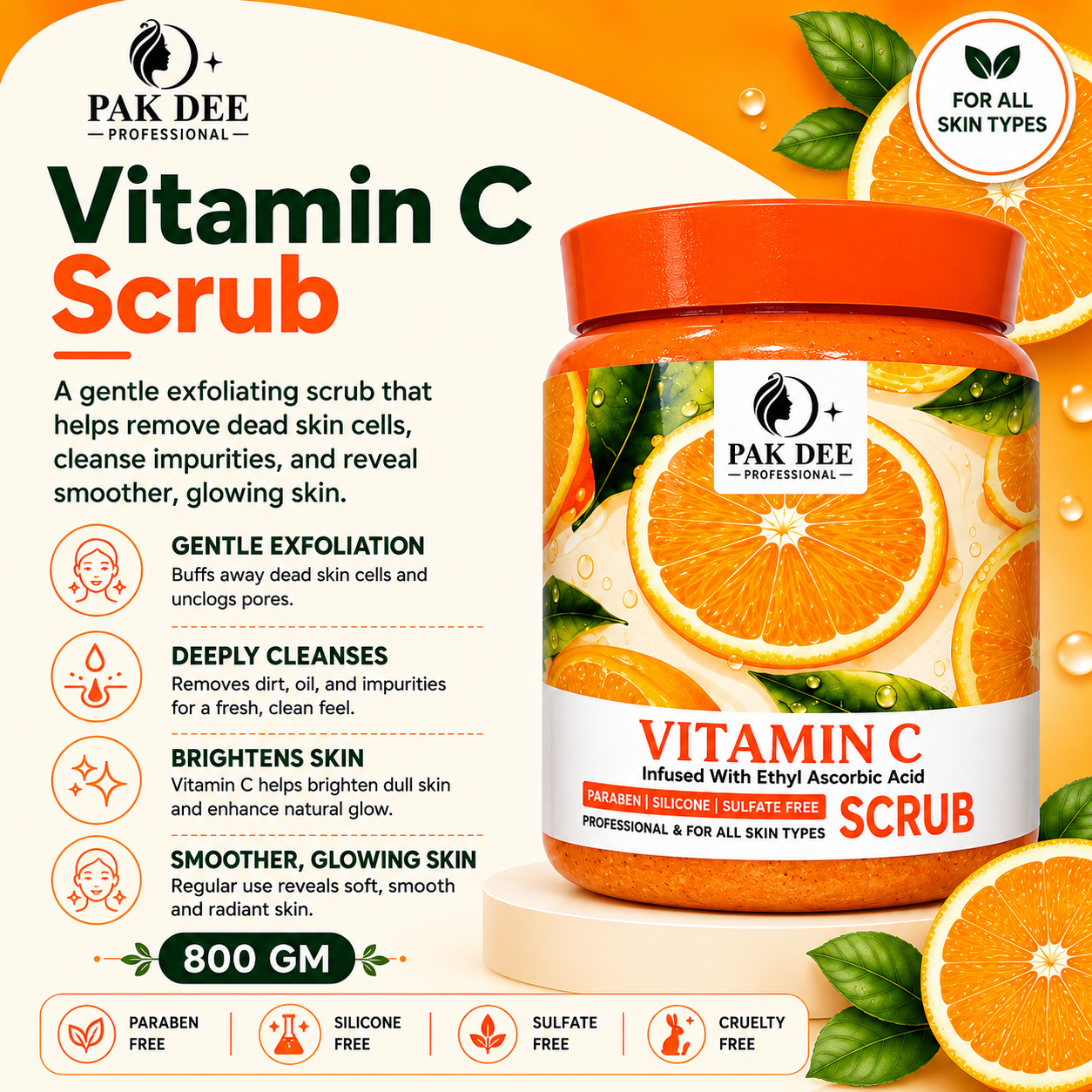 Vitamin C Face Scrub | Gentle Exfoliation | 800g (Copy)