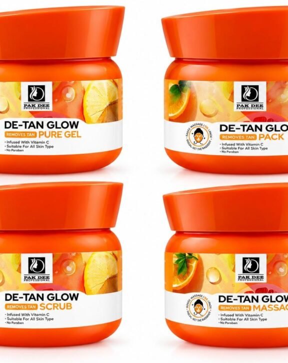 Refresh and revive your skin with the Pak Dee Professional De-Tan Glow Range, enriched with Vitamin C. This complete facial care range includes Scrub, Massage, Pure Gel and Pack, specially designed for a refreshing de-tan skincare routine. Suitable for all skin types.