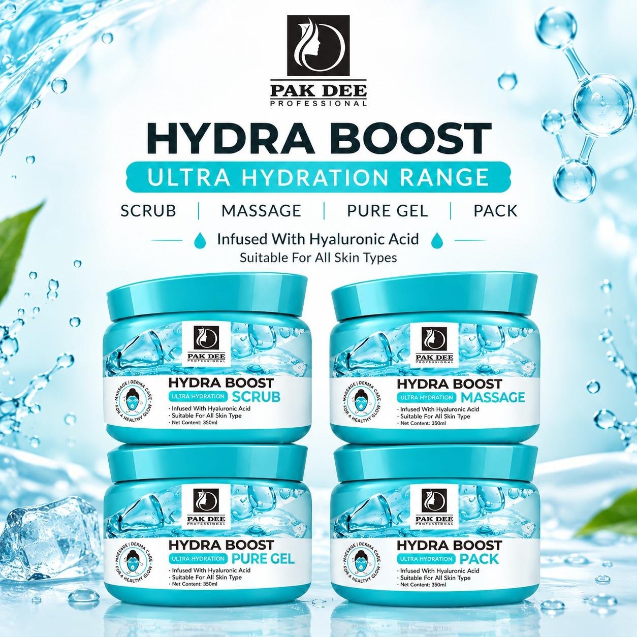 Hydra Boost Ultra Hydration Facial Kit | Hyaluronic Acid | 350ml - Image 3